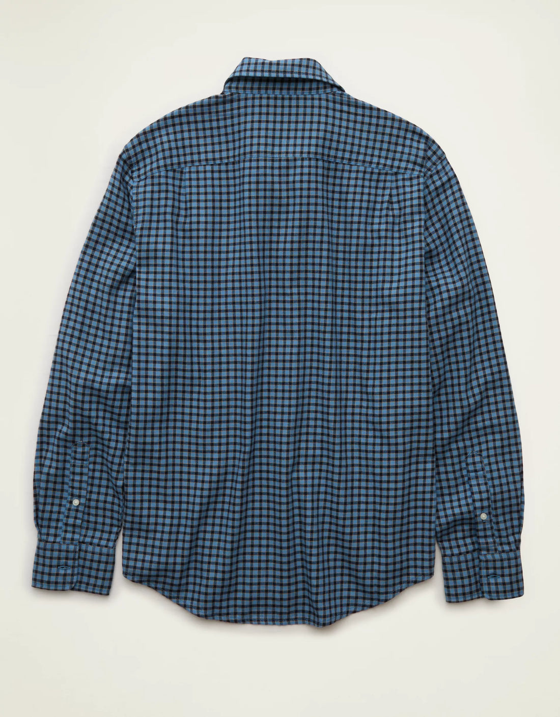 Standard Fit Check Twill Button‑Front Mens Long Sleeve Shirt
