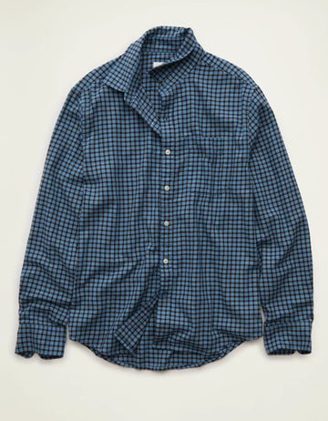 Standard Fit Check Twill Button‑Front Mens Long Sleeve Shirt