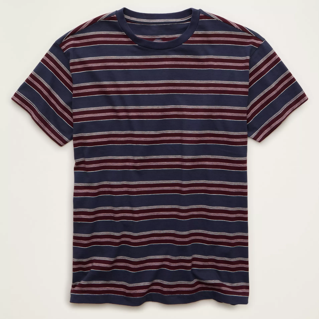 Vintage Relaxed Fit Striped Mens Short Sleeve T‑Shirt